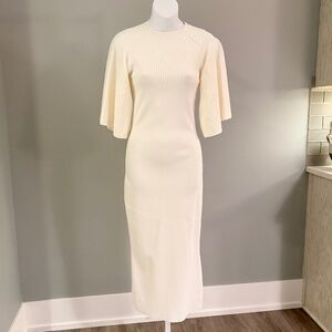 TED BAKER Stunning Lounia Rib Tulip Sleeve Midi Dress Sz 1/S NEW $300!!